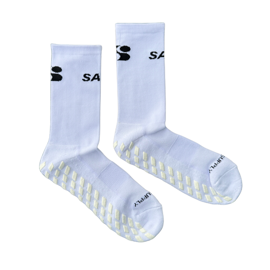 WHITE ENDURANCE GRIP SOCK